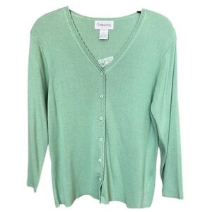 NWT Chadwicks Mint Green Cardigan Sweater